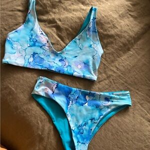 Blue Reversible Bikini Set